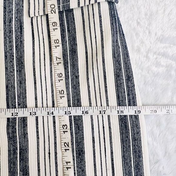 J.Crew Womens Cream Blue Patch Pocket Striped Tweed Sheath Midi Dress Size 4 - Picture 5 of 9